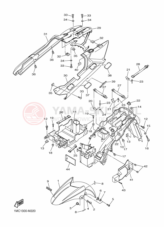 Schemat "błotnik" do Yamaha FJR1300A