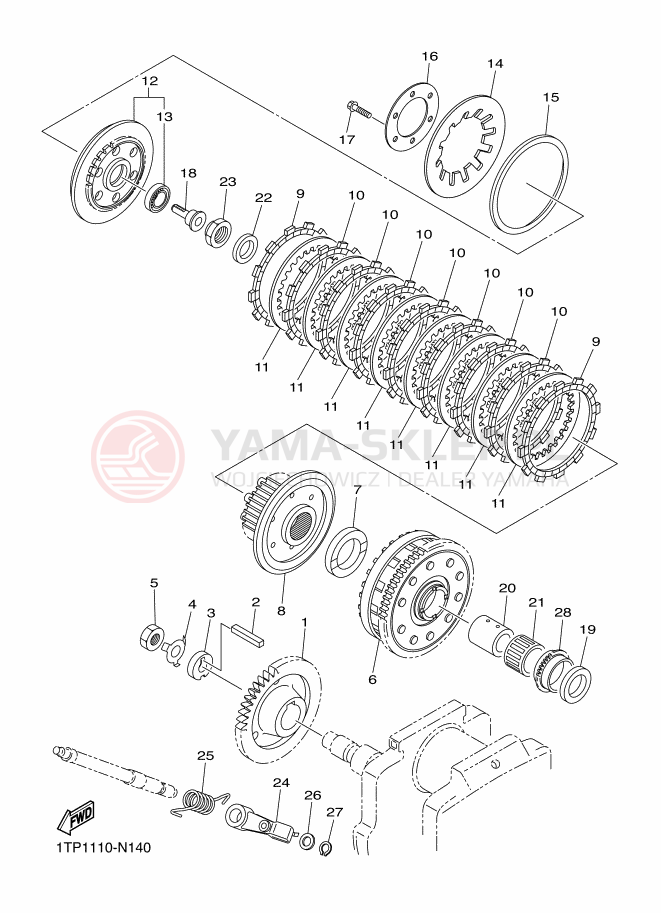 Schemat "sprzęgło" do Yamaha SCR950