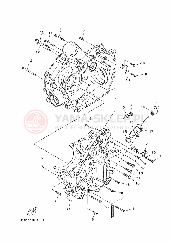 Schemat "Pokrywa silnika" do Yamaha KODIAK 700