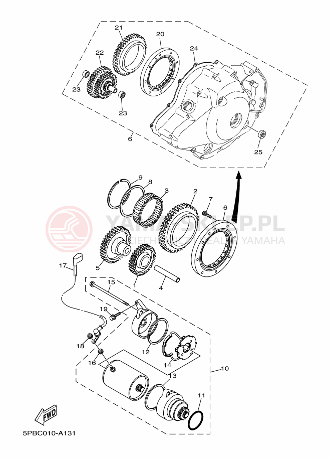 Schemat "rozrusznik" do Yamaha XVS1100A DRAGSTAR 1100 CLASSIC