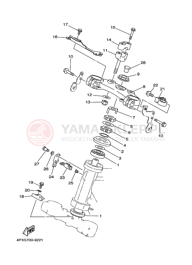 Schemat "Półki zawieszenia" do Yamaha TT250R TT250RS