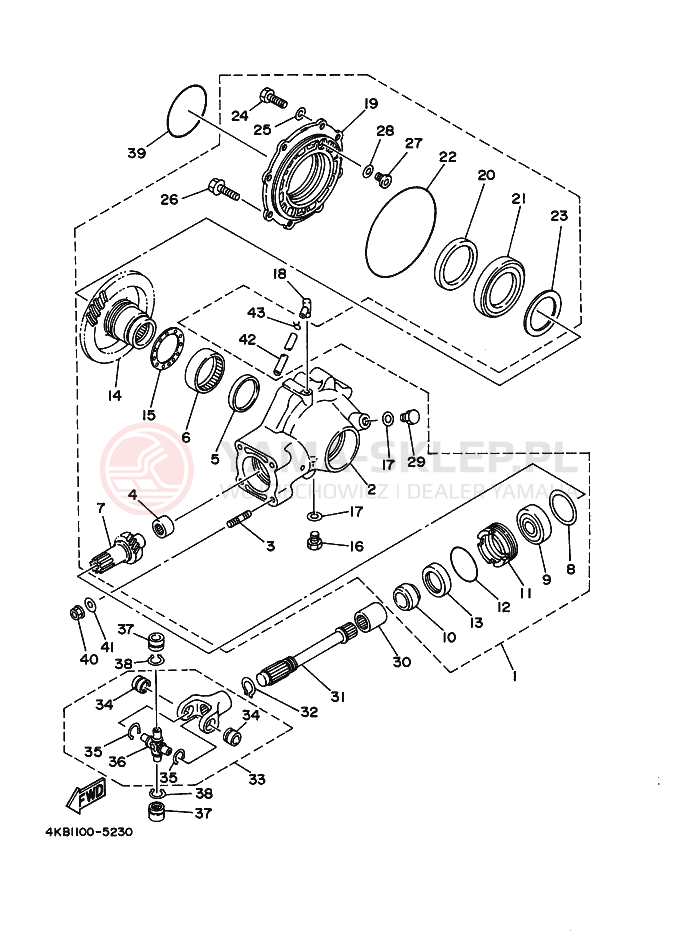 Schemat "WAŁ NAPĘDOWY" do Yamaha YFM350FW-X