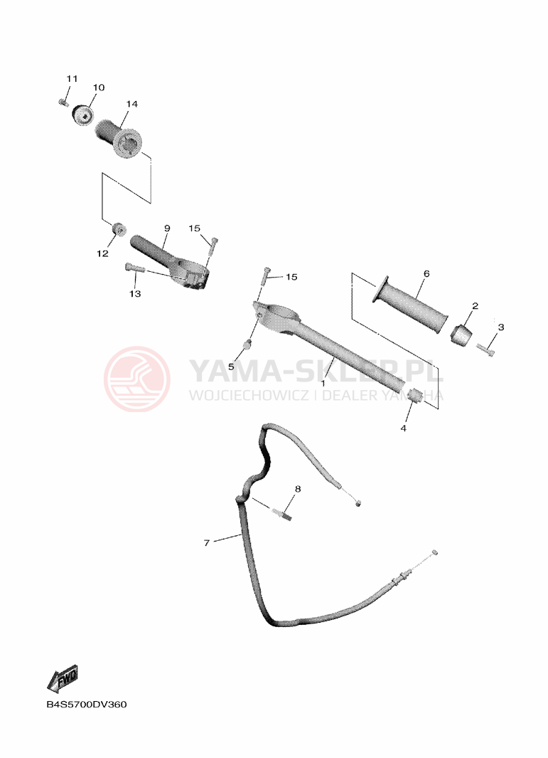 Schemat "Kierownica i osprzęt" do Yamaha YZF-R1M