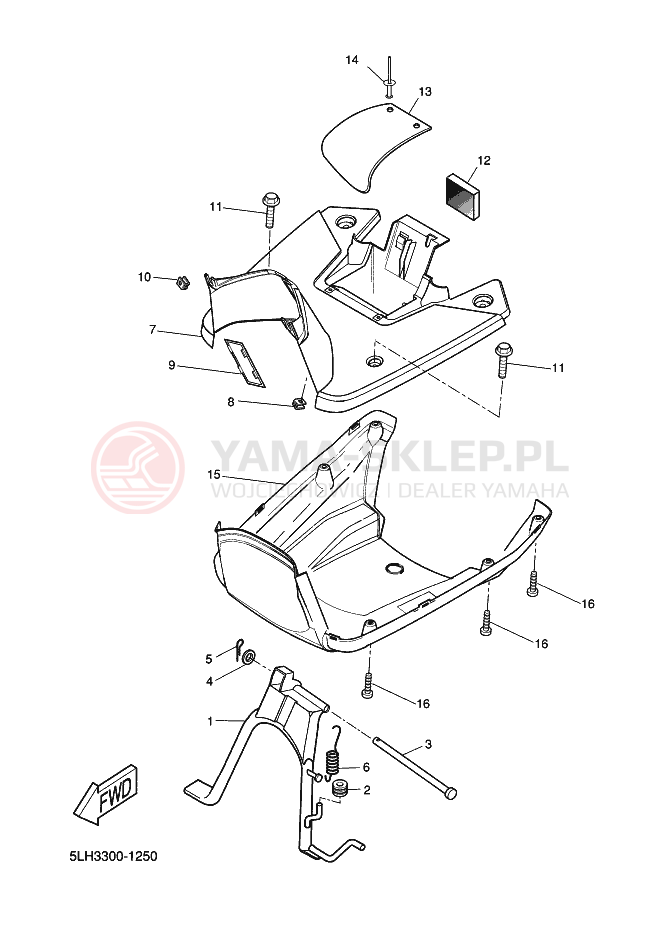 Schemat "Stopka postojowa i podnóżki" do Yamaha SLIDER