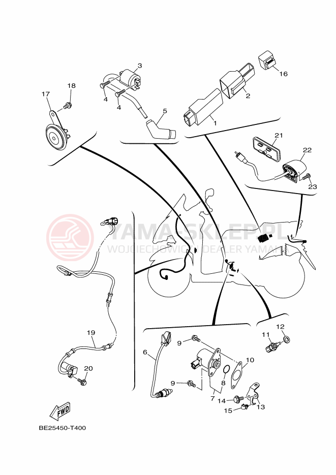 Schemat "układ elektryczny" do Yamaha TRICITY 125