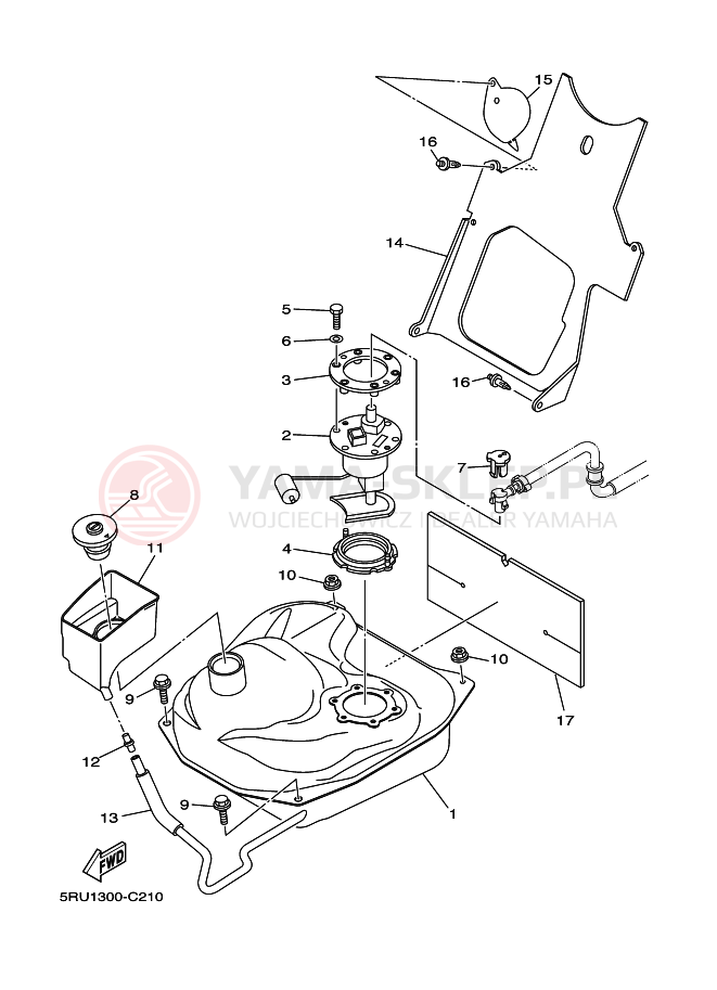 Schemat "zbiornik paliwa" do Yamaha YP400ABS