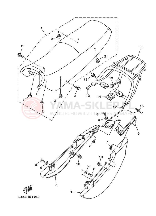 Schemat "siedzenie" do Yamaha YBR125ED