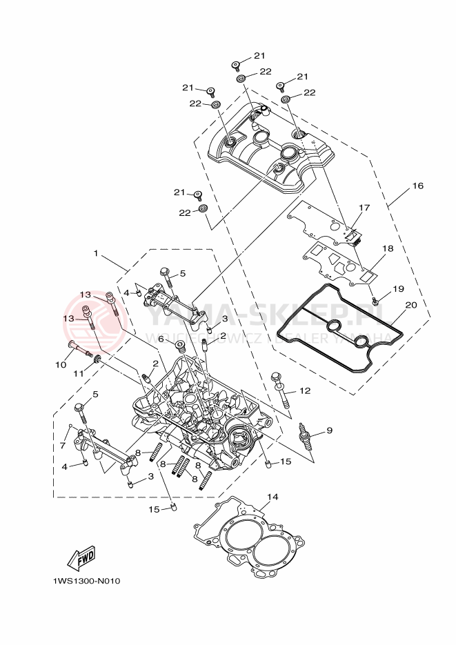 Schemat "głowica" do Yamaha MT-07 ABS