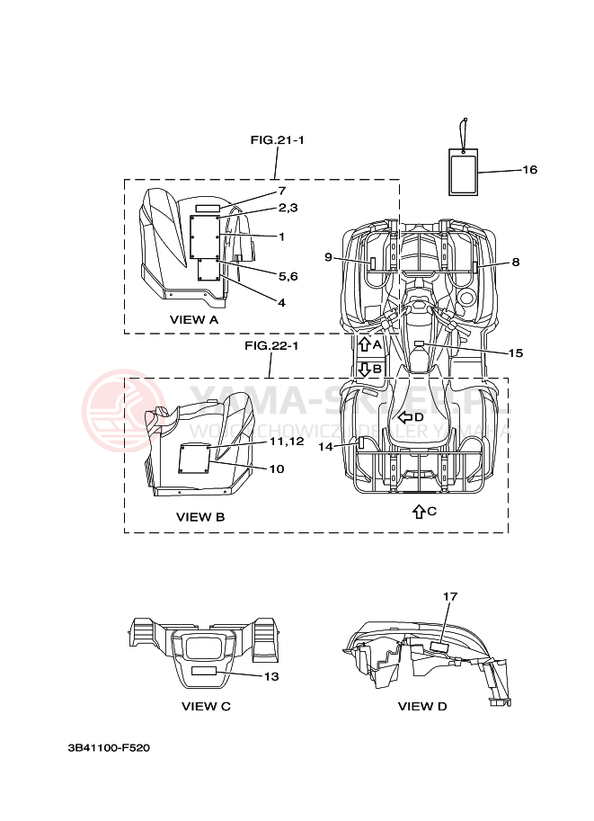Schemat "naklejki" do Yamaha GRIZZLY 700 FI