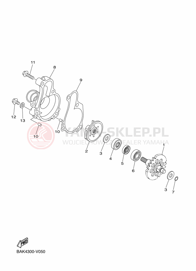 Schemat "Pompa wody" do Yamaha WR250F