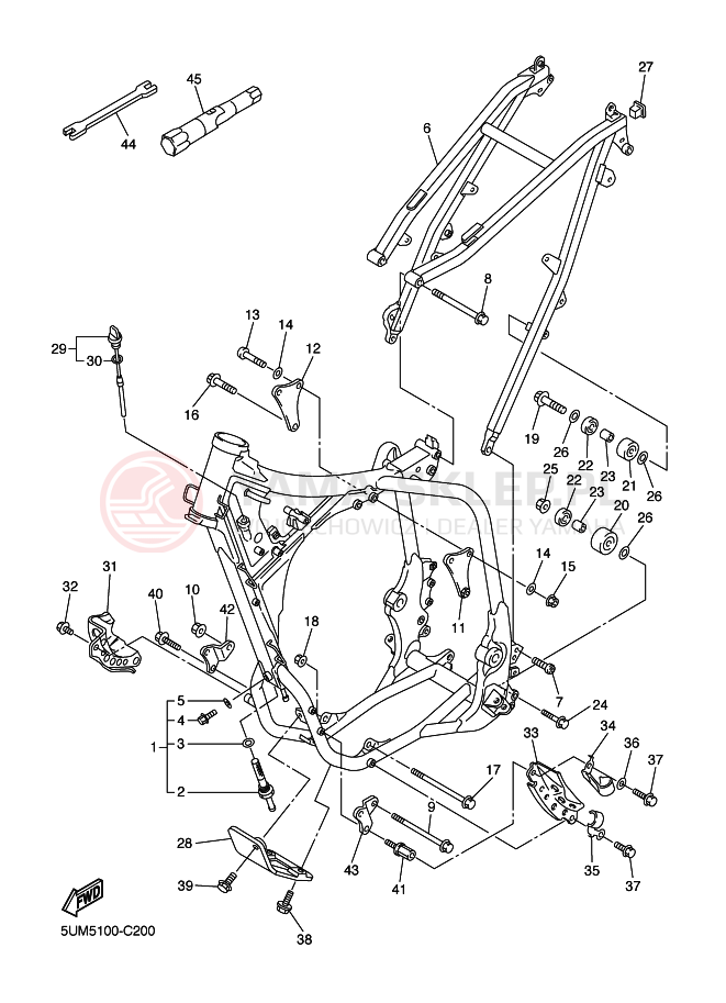 Schemat "rama" do Yamaha WR250F
