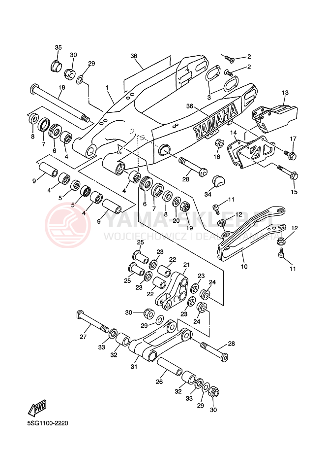 Schemat "wahacz" do Yamaha YZ250F