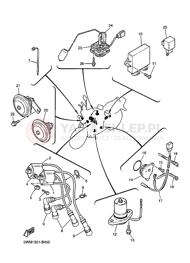 Schemat "układ elektryczny" do Yamaha XJR1300