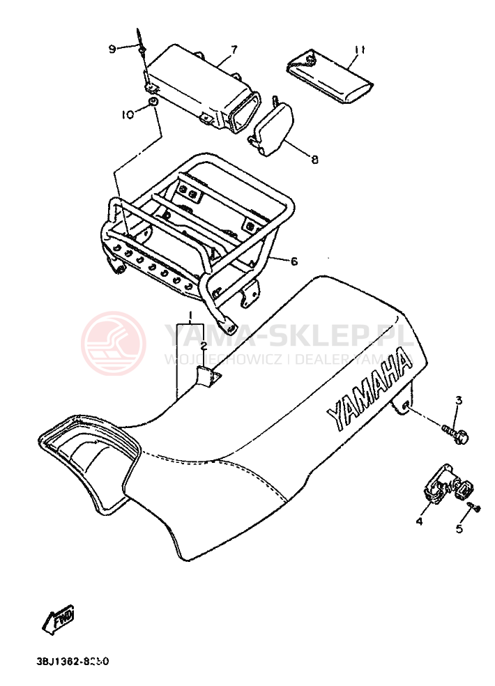 Schemat "SIEDZENIE I NOSIDŁO" do Yamaha XT500T