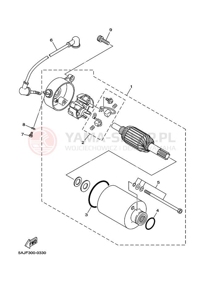 Schemat "rozrusznik" do Yamaha XVS125 DRAGSTAR