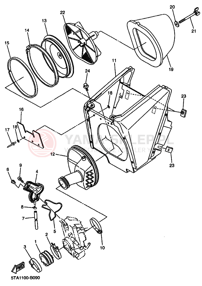 Schemat "Wtrysk paliwa" do Yamaha YZ250F
