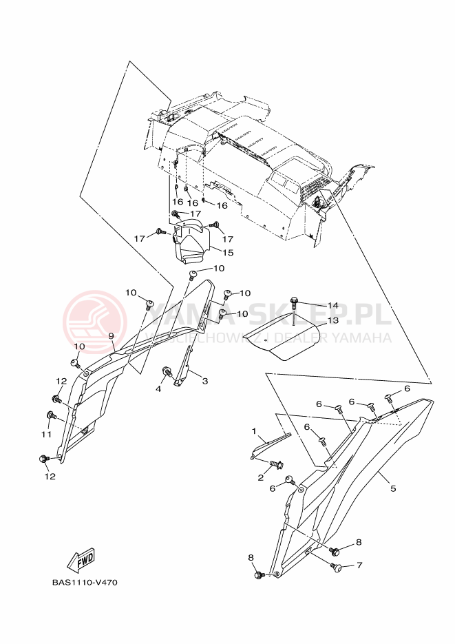 Schemat "Stelaż 3" do Yamaha YXZ1000 SS