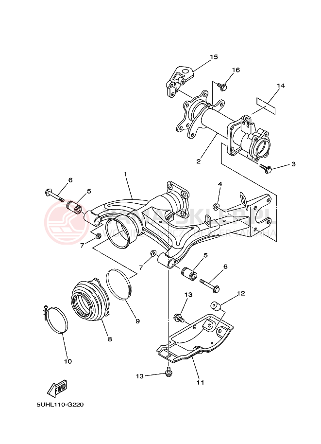 Schemat "wahacz" do Yamaha GRIZZLY 350