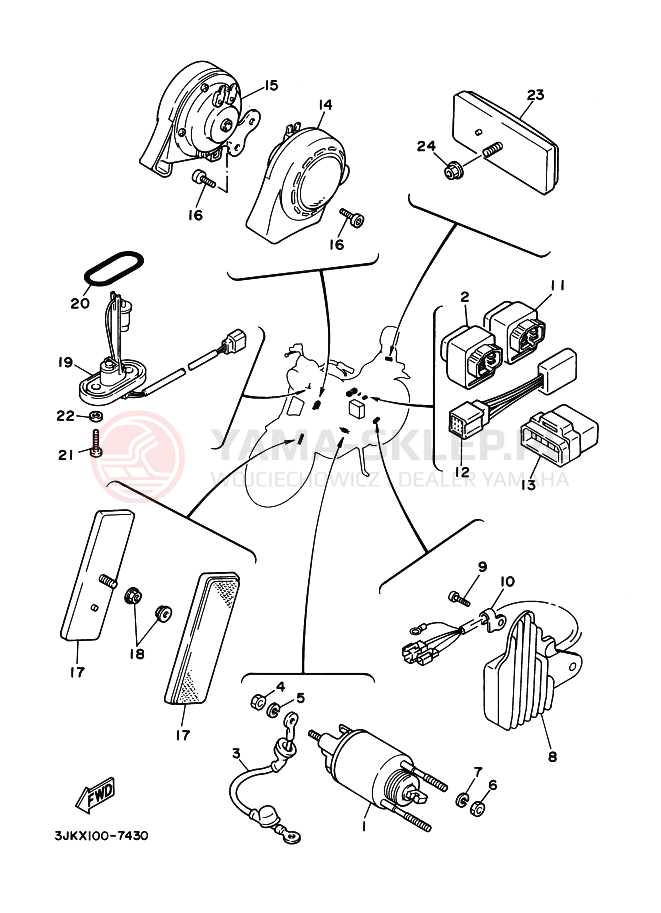 Schemat "układ elektryczny" do Yamaha XV1100 VIRAGO