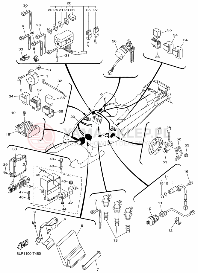 Schemat "układ elektryczny" do Yamaha VK PROFESSIONAL II EPS