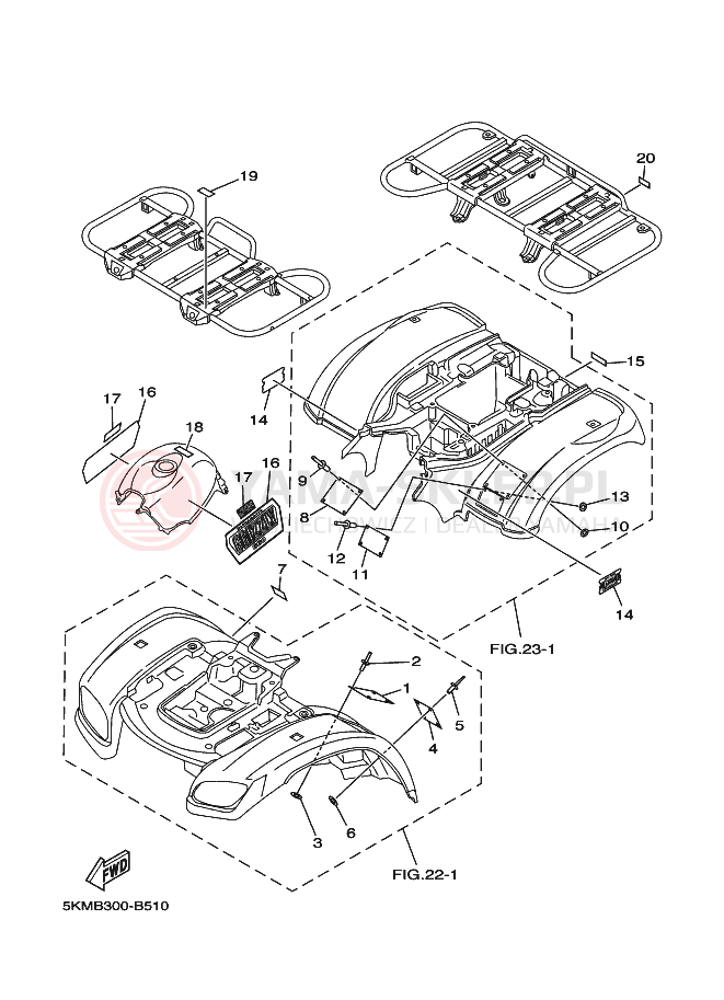 Schemat "naklejki" do Yamaha GRIZZLY