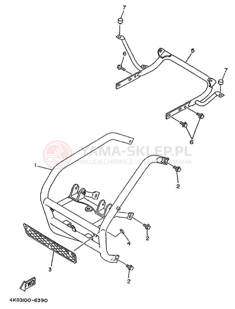 Schemat "ZDERZAK 2" do Yamaha YFM350FW-X