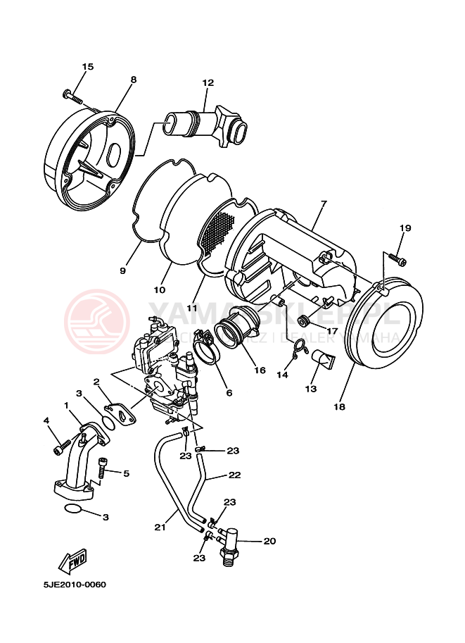 Schemat "Wtrysk paliwa" do Yamaha YB-1 YB1-4