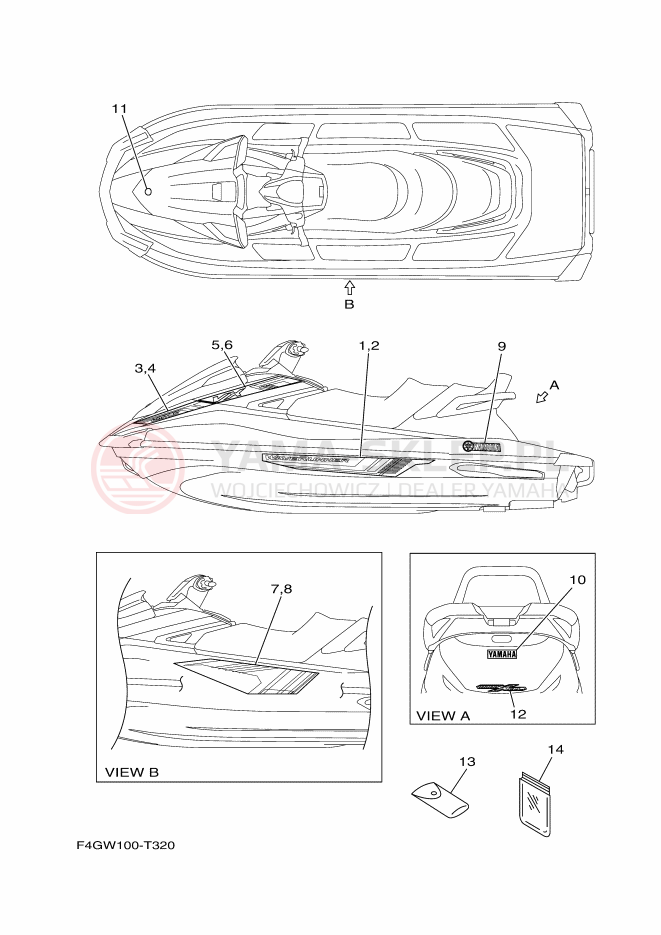 Schemat "Naklejki" do Yamaha VX LIMITED