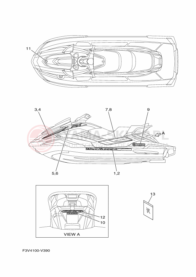 Schemat "Naklejki" do Yamaha FX HO