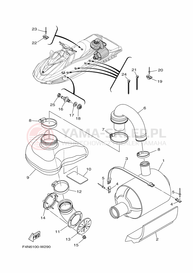 Schemat "wydech" do Yamaha VX1050F-X