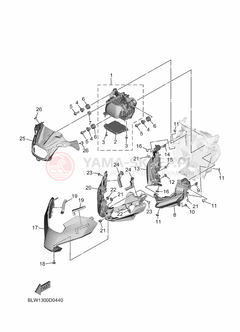 Schemat "Lampa przód" do Yamaha MT-07 Y-AMT