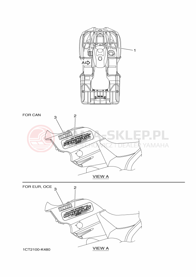 Schemat "naklejki" do Yamaha GRIZZLY 450