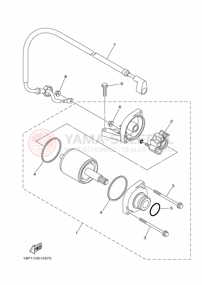 Schemat "rozrusznik" do Yamaha YFZ450R