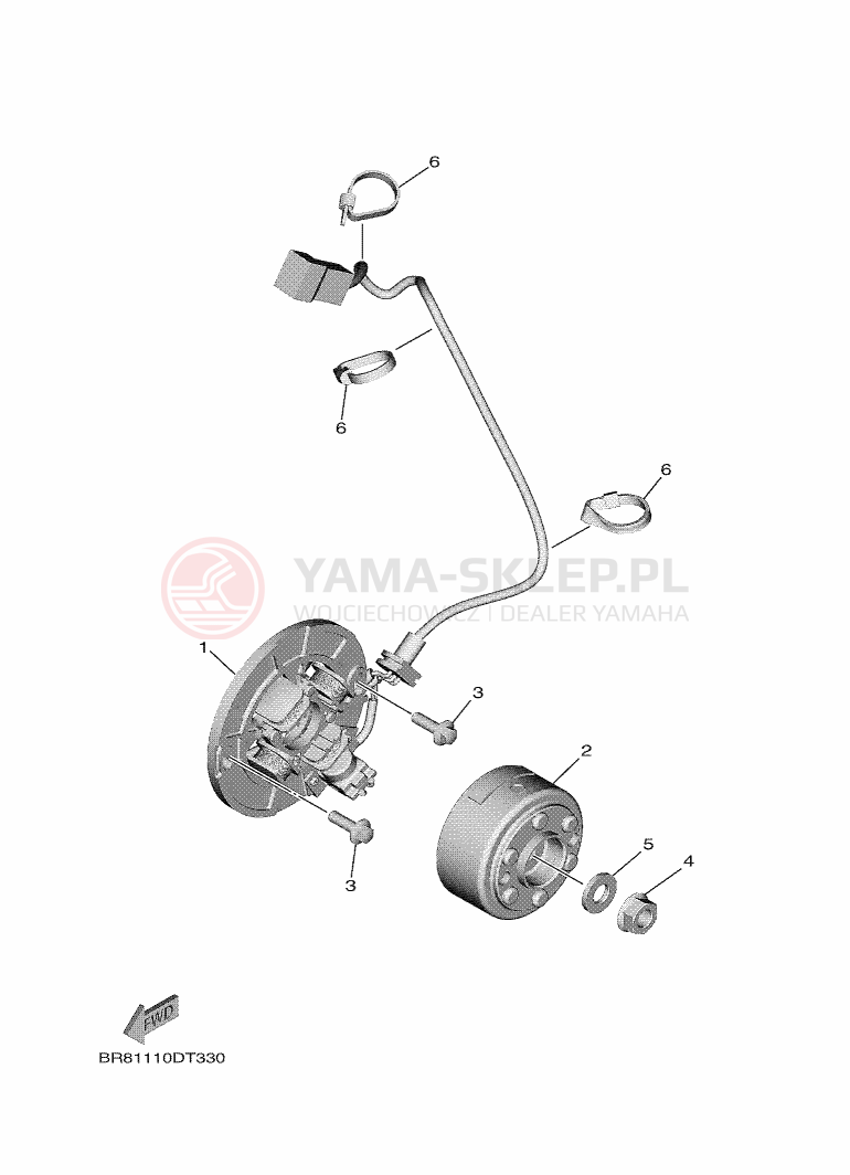Schemat "prądnica" do Yamaha YZ65