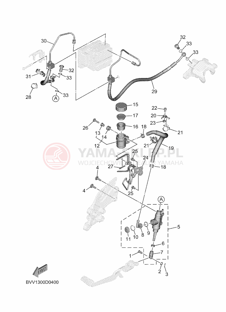 Schemat "Pompa hamulcowa tył" do Yamaha TRACER 9 GT Y-AMT