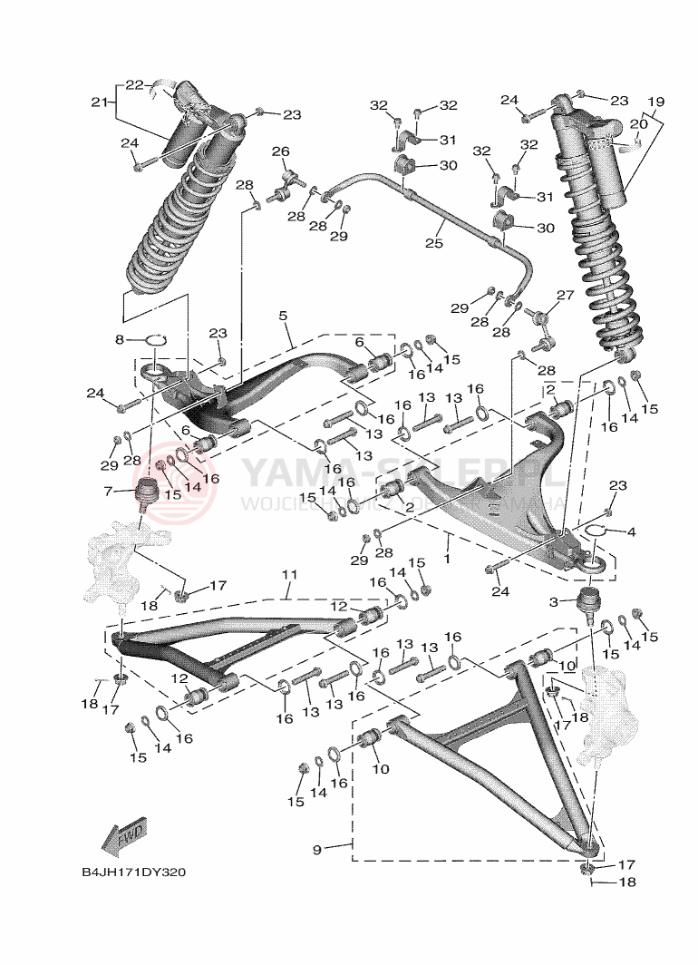Schemat "Koło przód" do Yamaha WOLVERINE RMAX4 1000 LE