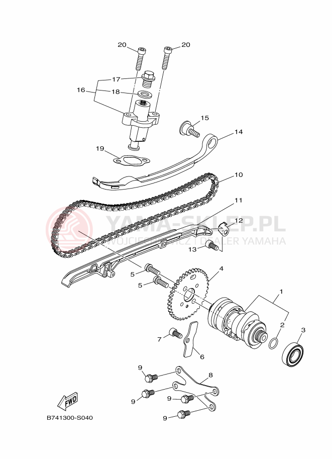 Schemat "Wałek rozrządu" do Yamaha X-MAX 300