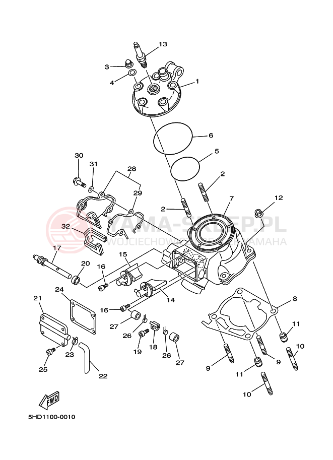 Schemat "głowica" do Yamaha YZ125