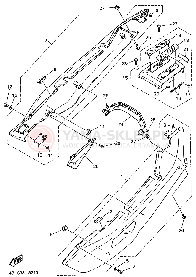 Schemat "Pokrywa boczna" do Yamaha GTS1000