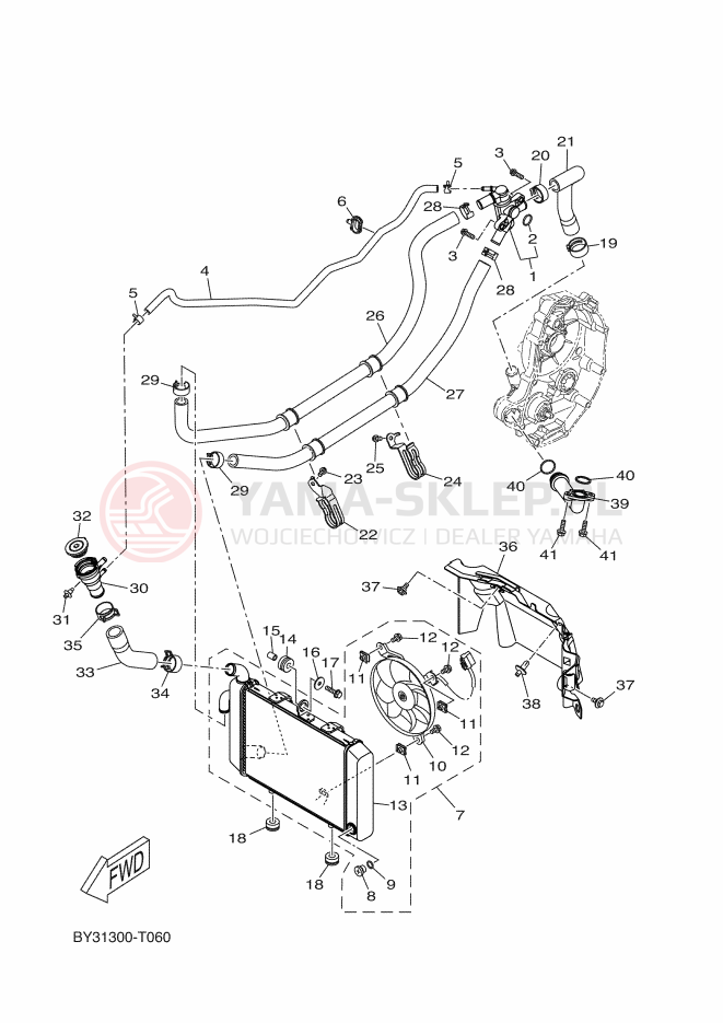 Schemat "Układ chlodzenia" do Yamaha XMAX 300