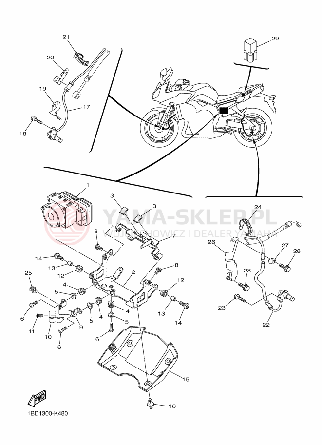 Schemat "układ elektryczny" do Yamaha FZ8-S ABS