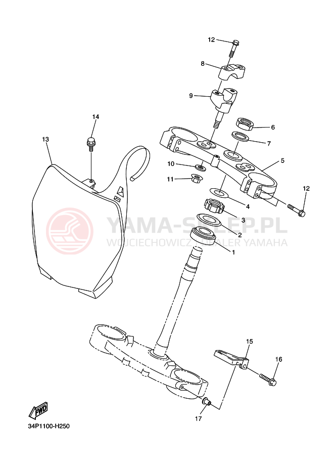 Schemat "Półki zawieszenia" do Yamaha YZ250F
