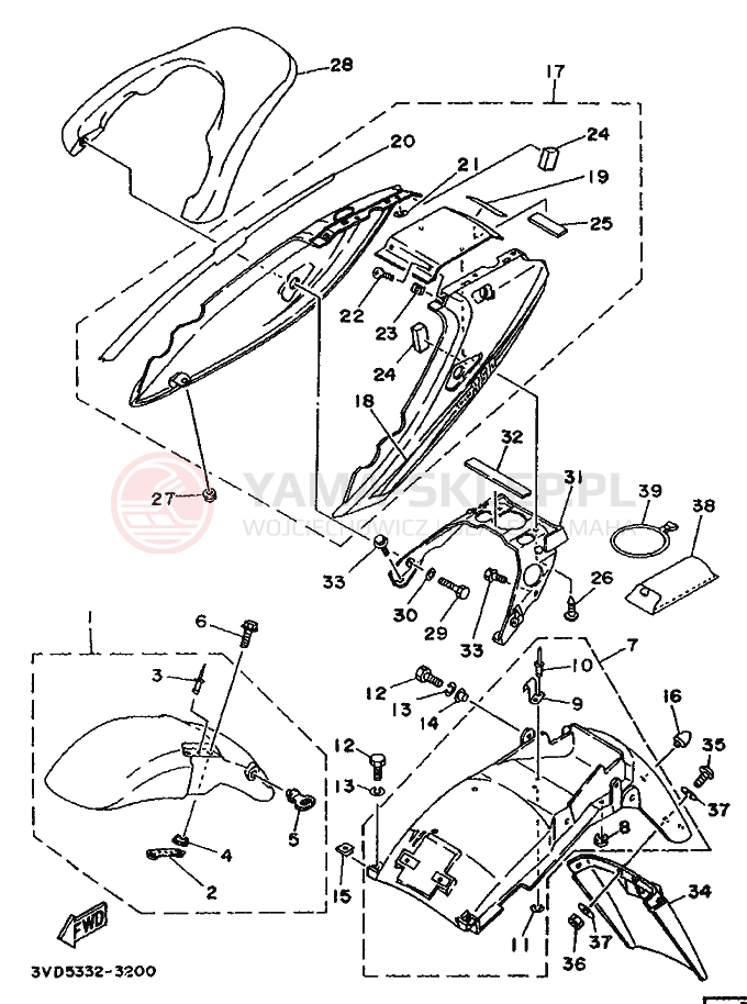 Schemat "błotnik" do Yamaha TDM850