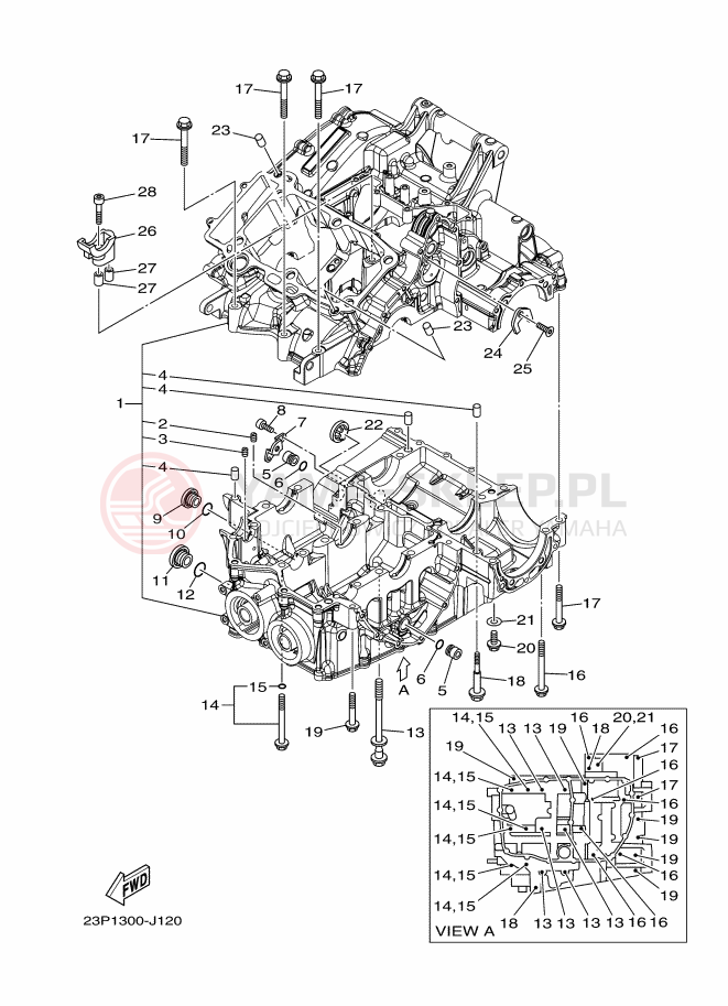 Schemat "Obudowa silnika" do Yamaha XT1200Z