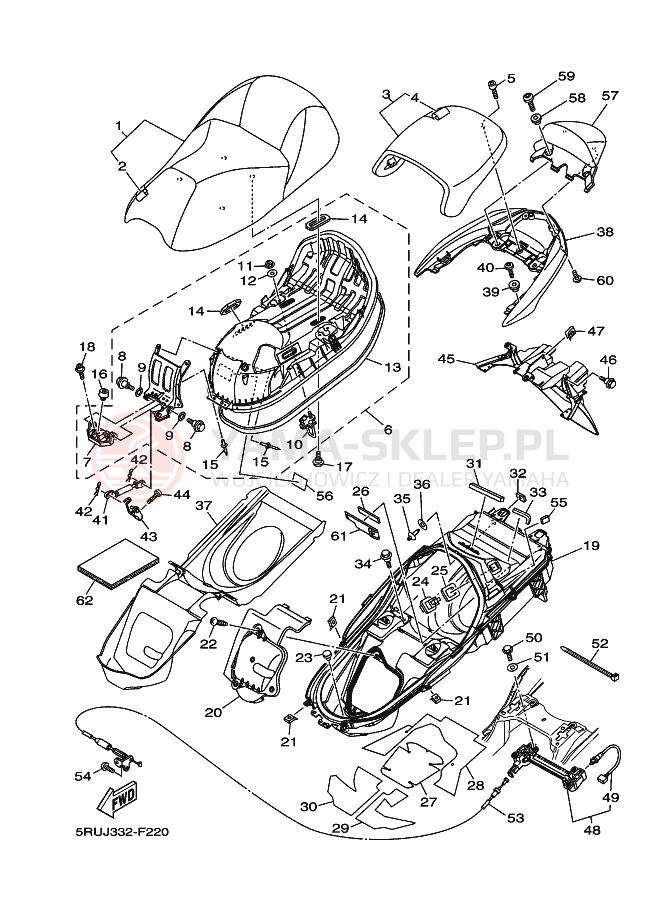 Schemat "siedzenie" do Yamaha MAJESTY400
