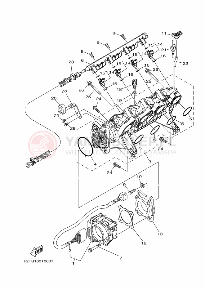 Schemat "Wtrysk paliwa" do Yamaha FX HO