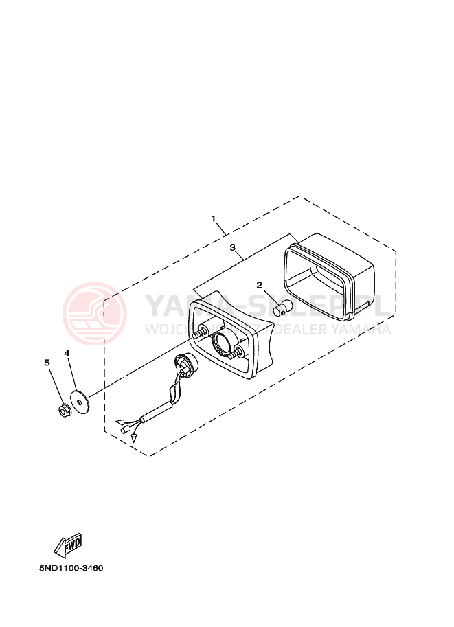 Schemat "lampa tył" do Yamaha GRIZZLY 450 EPS