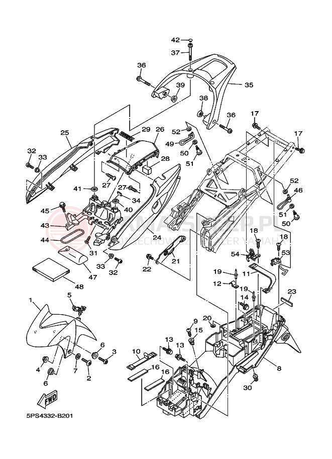 Schemat "błotnik" do Yamaha TDM900
