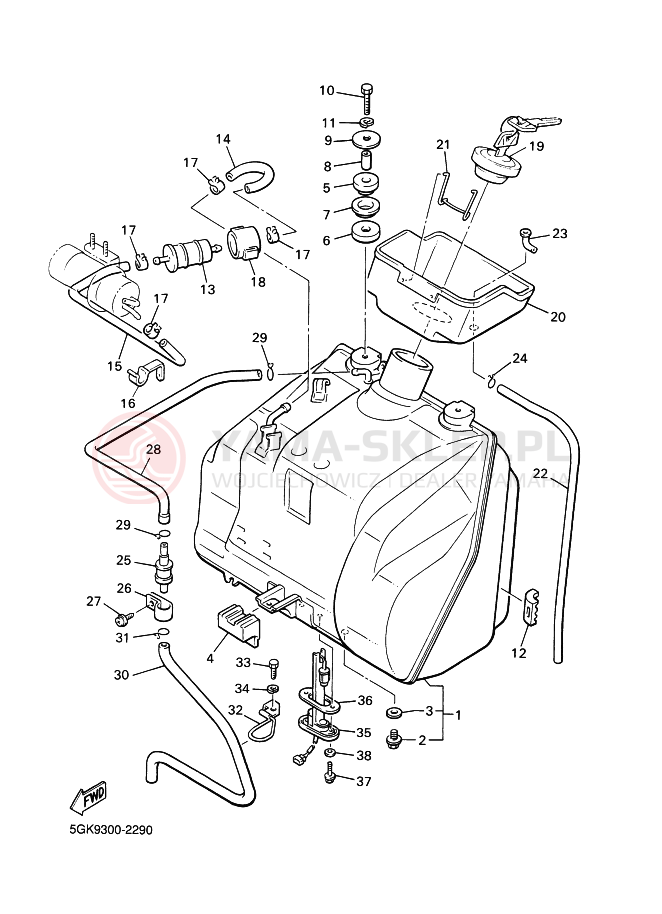 Schemat "zbiornik paliwa" do Yamaha VMX12 VMX12P VMAX