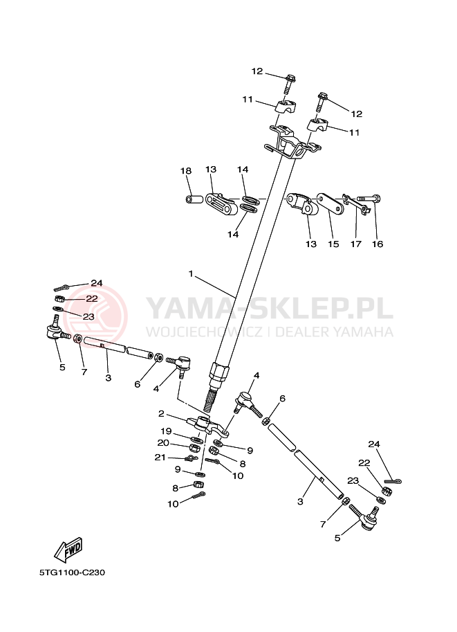Schemat "Półki zawieszenia" do Yamaha YFZ450T